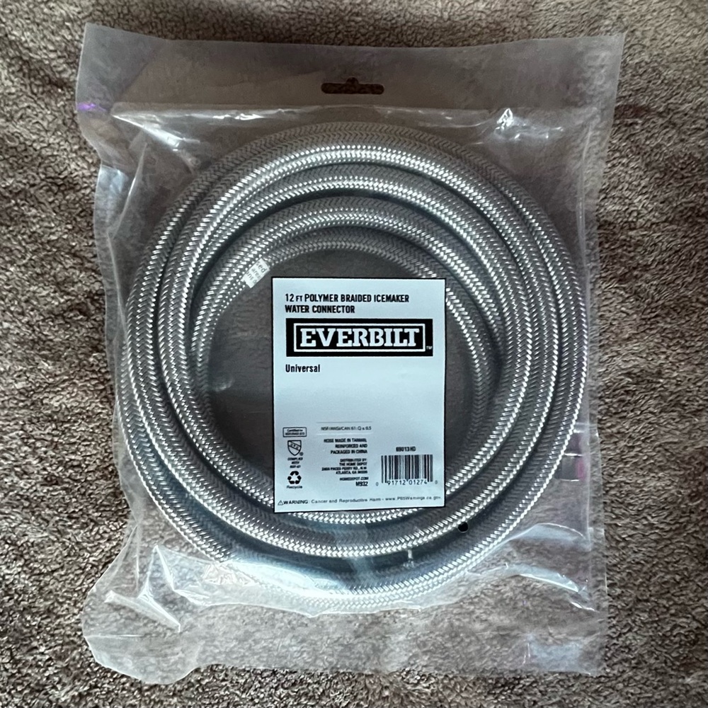 Everbilt - 12ft Polymer Braided Ice-maker Water Connector